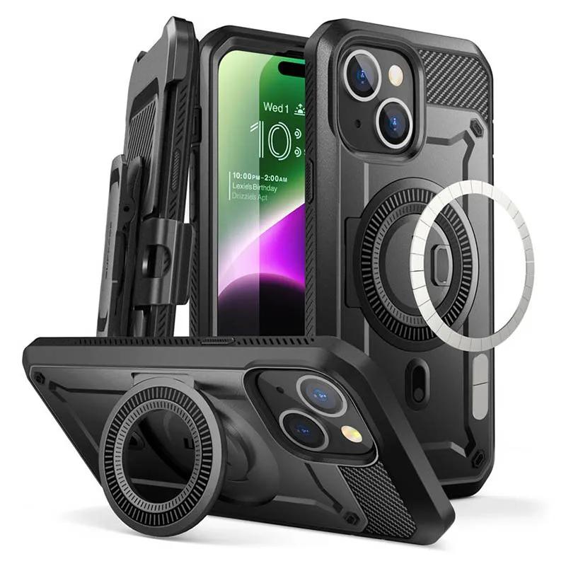 For iPhone 15 Plus Case 6.7\u201c 2023 SUPCASE UB Pro Mag Full Body Rugged CaseBuilt-in Screen Protector Kickstand Belt-C